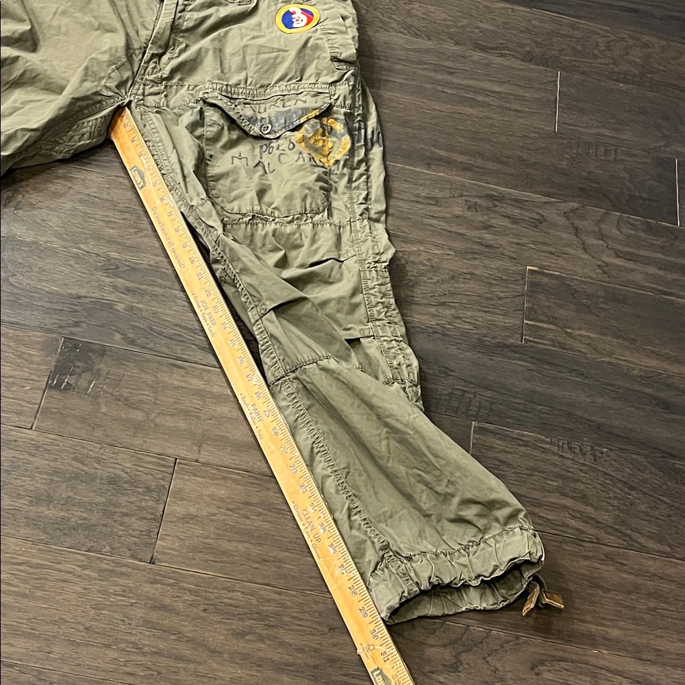 Polo Ralph Lauren Combat Cargo Pants Patches Paratrooper green Mens Size 40x32 - Picture 12 of 16